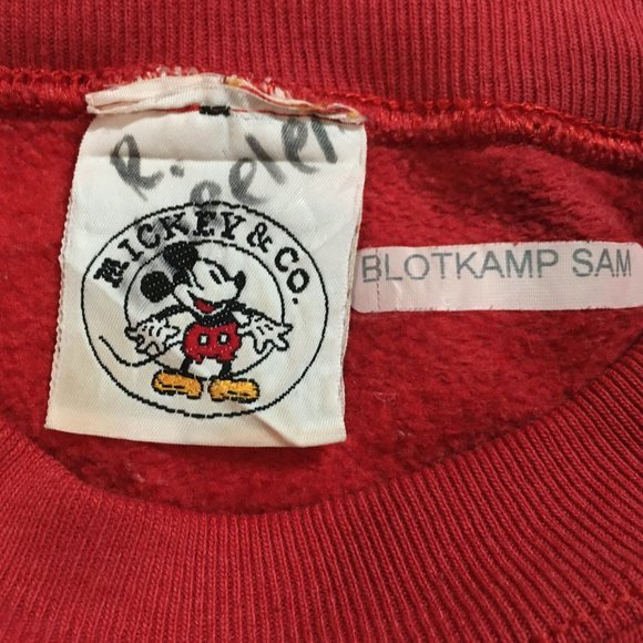 Vintage Double sided Mickey Mouse Red Sweatshirt Disney Size Large? - Picture 5 of 16